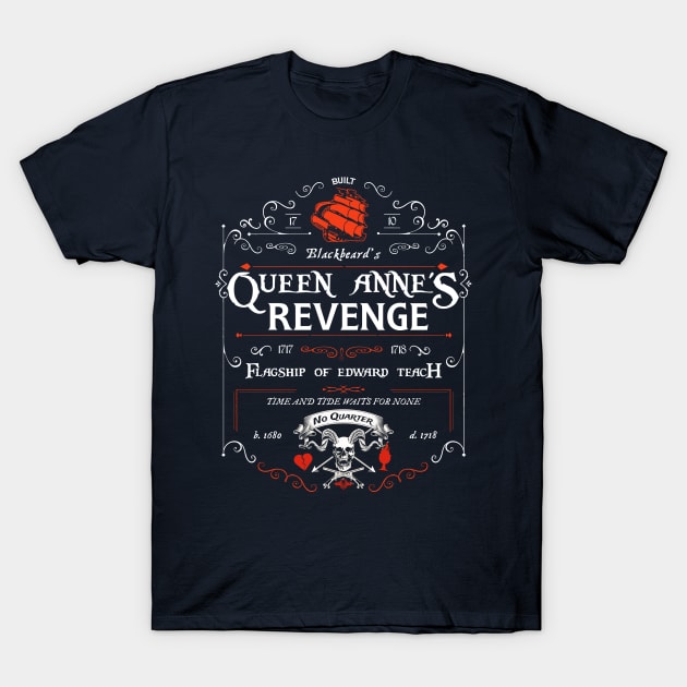 Blackbeard the Pirate and the Queen Anne's Revenge T-Shirt by MonkeyKing